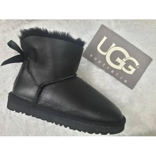 Купить UGG Mini Bailey Bow All Leather Black в Украине
